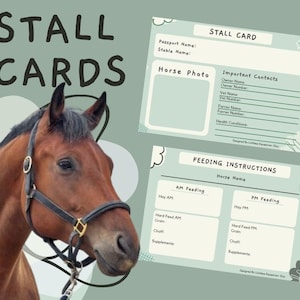 Green Horse Stall Cards, Stable Cards (Digital Download), Horse Organiser, Equestrian Gift Horse Gift, Horse Item, Horse Gift, Equestrian