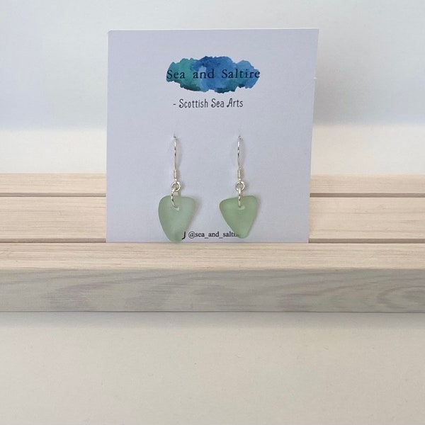 Sea Glass Earrings, Seafoam Seaglass, Scottish Sea Glass, Sterling Silver Earrings, Sea Glass, Seafoam, Sea Glass Jewellery