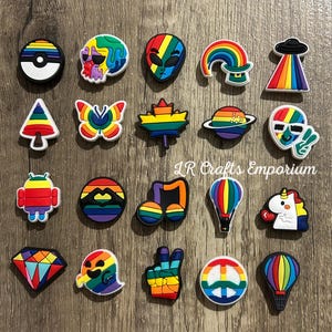 Croc charms | Rainbow | croc charms | Colourful croc charms | shoe clips | croc accessories | charms | gifts | stocking fillers |