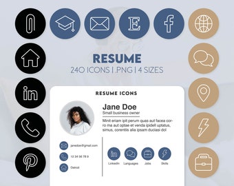 Icon For Resume Etsy