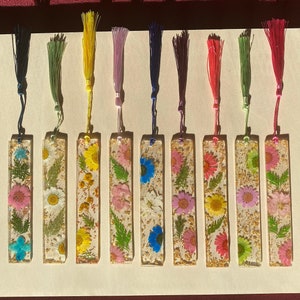 Handmade Personalized Real Pressed Flower/Glitter Bookmark/Floral Resin Bookmarks With Tassels/Resin Bookmark/Bookmark/Valentine Day Gift