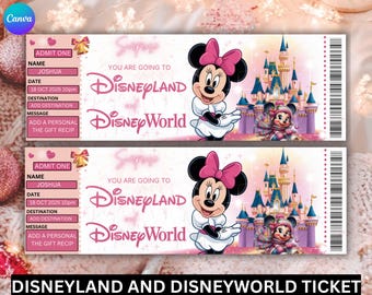 Disneyland und Disneyworld Ticket, Disneyworld Surprise Reveal Ticket, Freizeitpark-Eintrittskarte, Surprise Trip Ticket, digitaler Download