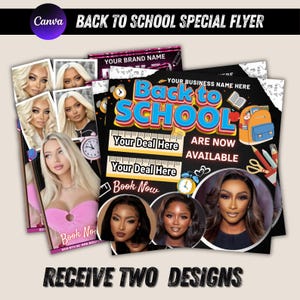 Back to School Special Flyer, Back to School Flyer,August Booking Flyer,Back to School Canva,Back to School Booking Flyer,Back 2 School Hair
