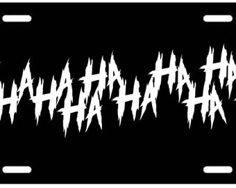 Hahaha Front License Plate Frame - Joker Funny Cover Car Truck SUV White