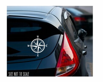 Rose Compass Sticker Decal - Sailing Boating Off-Road Choose Size