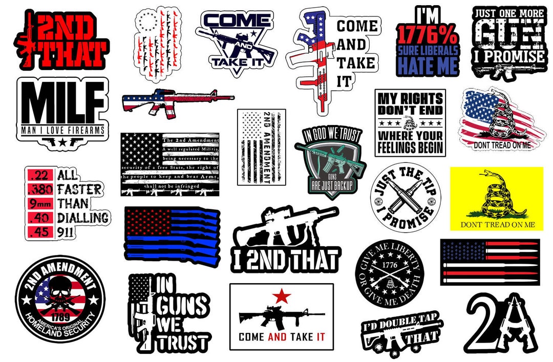 10 Random - 2A Mega Sticker Decal Lot FCK Gun Control 2nd Amendment ...