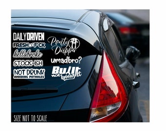 8 Pack JDM Sticker Decal Car Window Stickers 8" Each Choose Color #HB