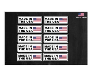 Made In The USA Sticker Decal 10 pack 2" each labels