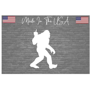 Bigfoot Middle Finger Sticker Decal - Sasquatch Funny 5&quot;
