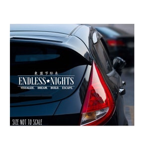 Endless Nights Sticker Decal - Drift Lowered Low JDM Japanese KDM 16&quot;