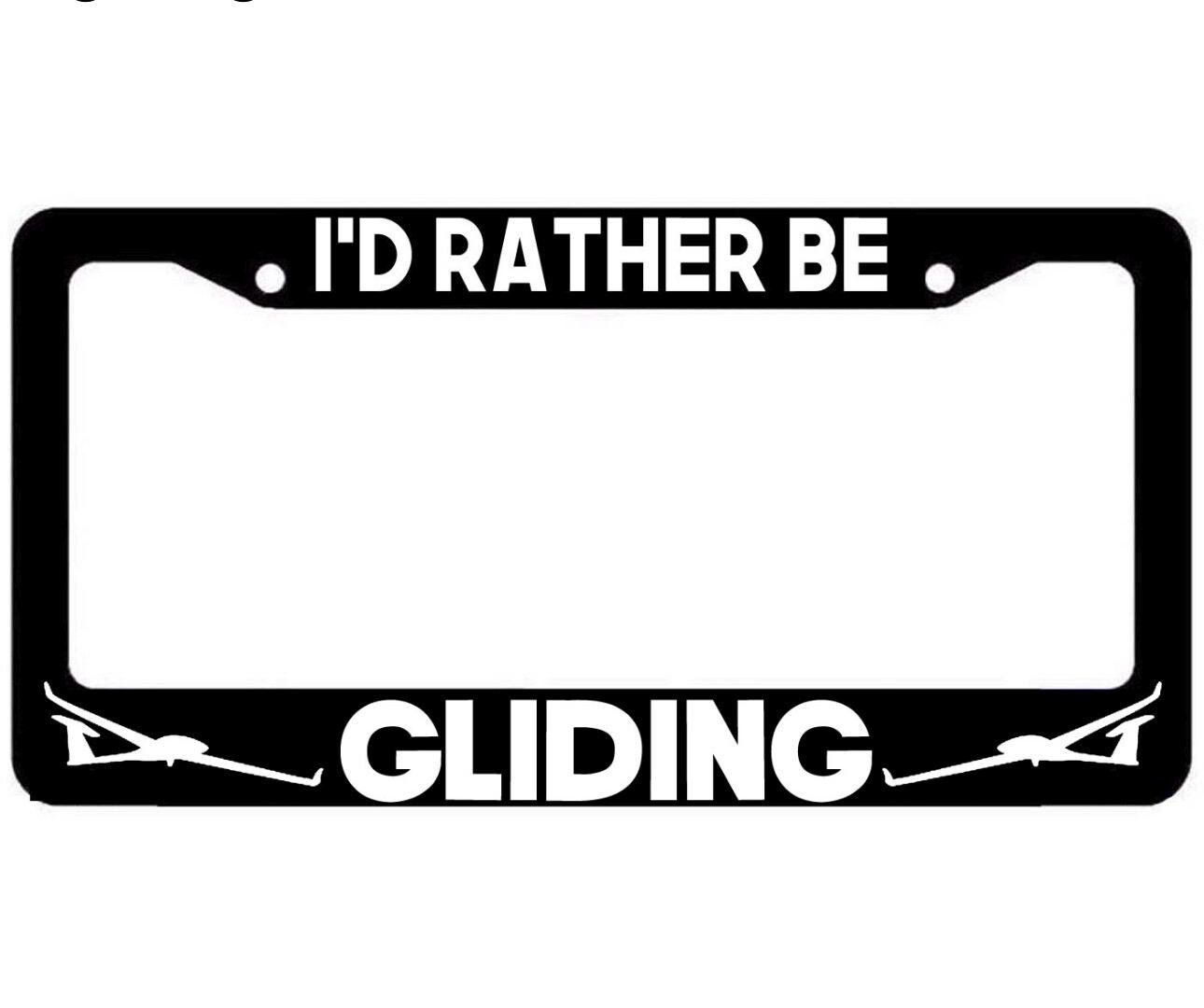 thumbnail interactive-video image 1 of "I'D RATHER BE FLYING" White License Plate Frame - Airplane Theme, Car Plate Frames 1 of 3