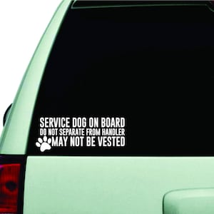 Service Dog On Board Wall Decal Sticker Vinyl Car Truck Window JDM Windshield 6"