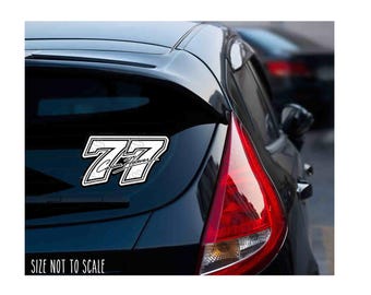 Carson Hocevar #77 Sticker Decal NASCAR Racing 3” black and white model3