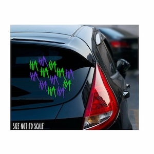 HaHa Sticker Decal - Joker Art #2 Why So Serious 6&quot; Purple & Lime Green82