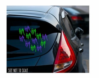HaHa Sticker Decal - Joker Art #2 Why So Serious 6" Purple & Lime Green82