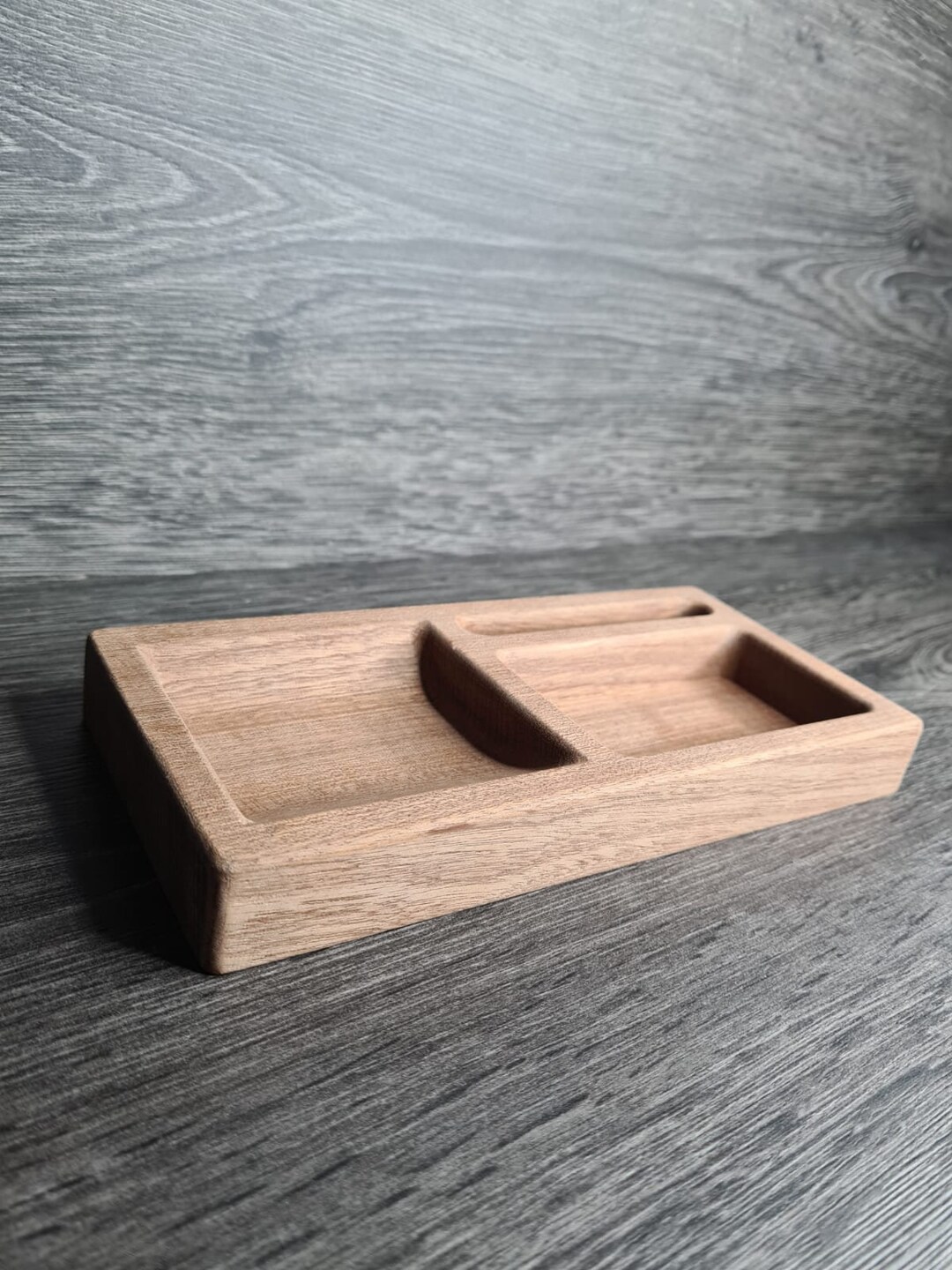 Mahogany Desk Tidy Wooden With Phone Holder Etsy