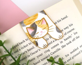 Calico Cat Magnetic Bookmark | unique bookmark gift for cat lovers