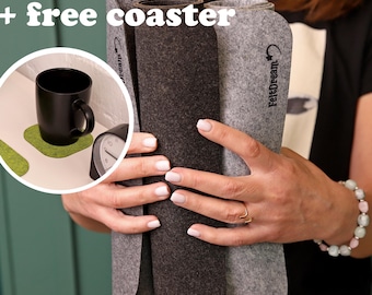 Felt Desk Mat: Gray Polyester Keyboard Pad, Table Protector