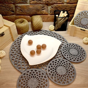 Felt Coasters Set / Drink Coasters / Bar Coasters