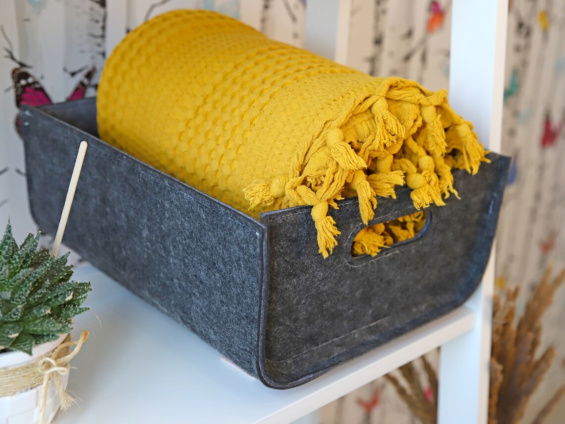 Felt Storage Box / Felt Storage Basket / Long Strong Storage Etsy