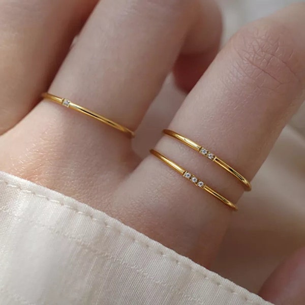 Anello da 1 mm | anello oro 18 carati | anello d'oro | regalo per la festa della mamma | anello d'argento | anello donne d'argento | anello con pietra | anello più venduto |
