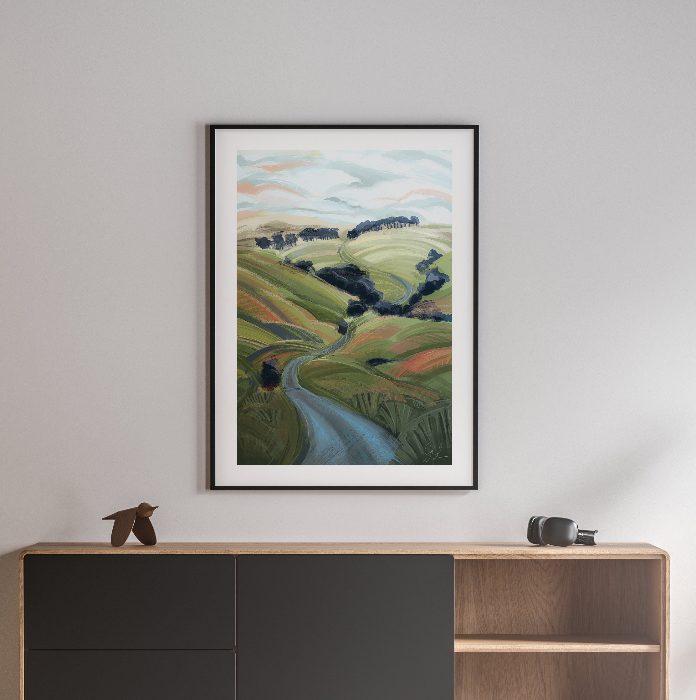 English Countryside Wall Art Digital Painting Landscape Art Print Etsy