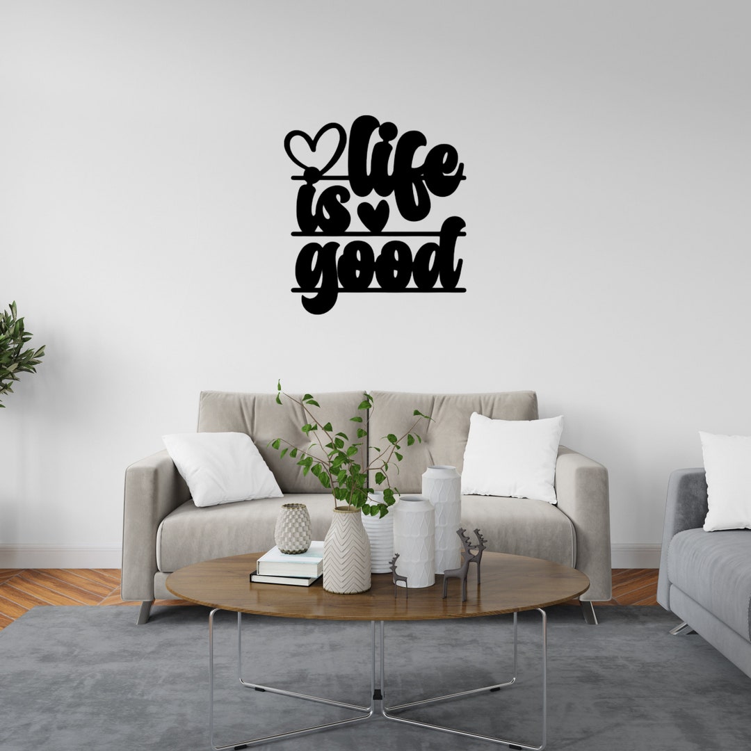 Life is Good Outdoor Metal Sign Patio Wall Art Modern Patio Decor Life