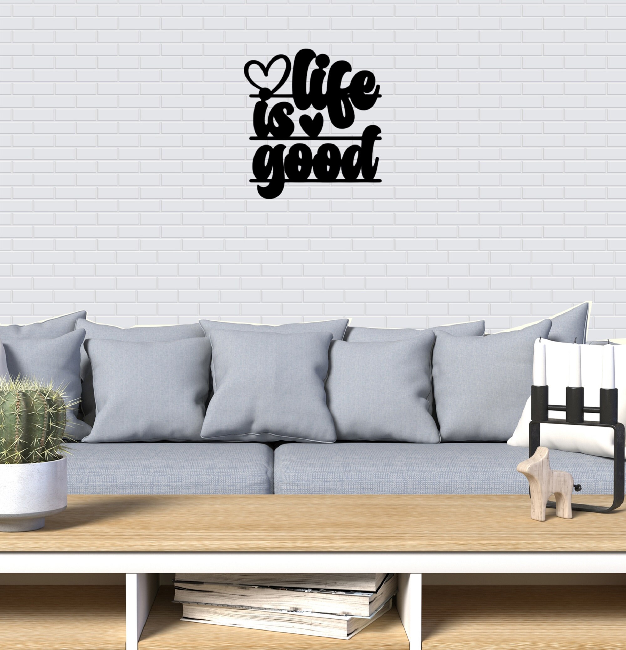 Life is Good Outdoor Metal Sign Patio Wall Art Modern Patio Decor Life