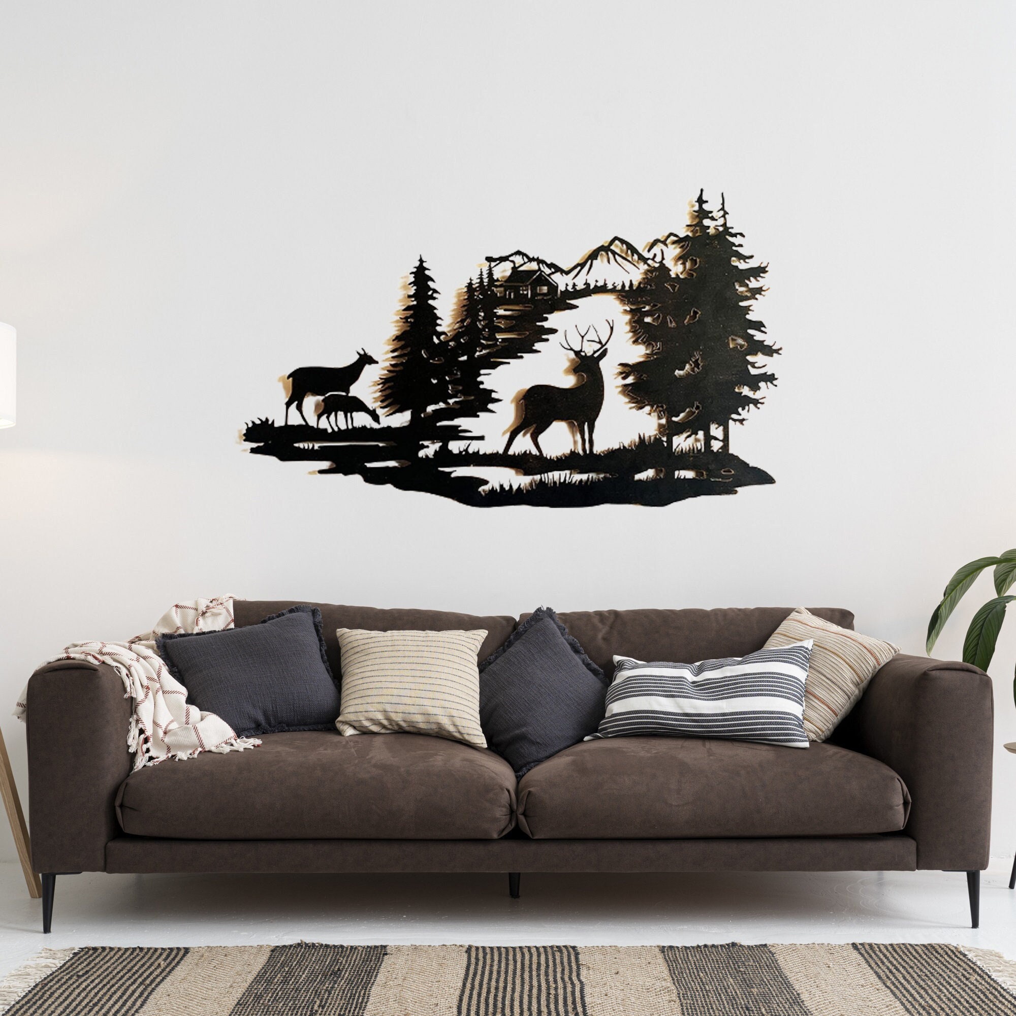 Deer Metal Art Moss Wall Decor