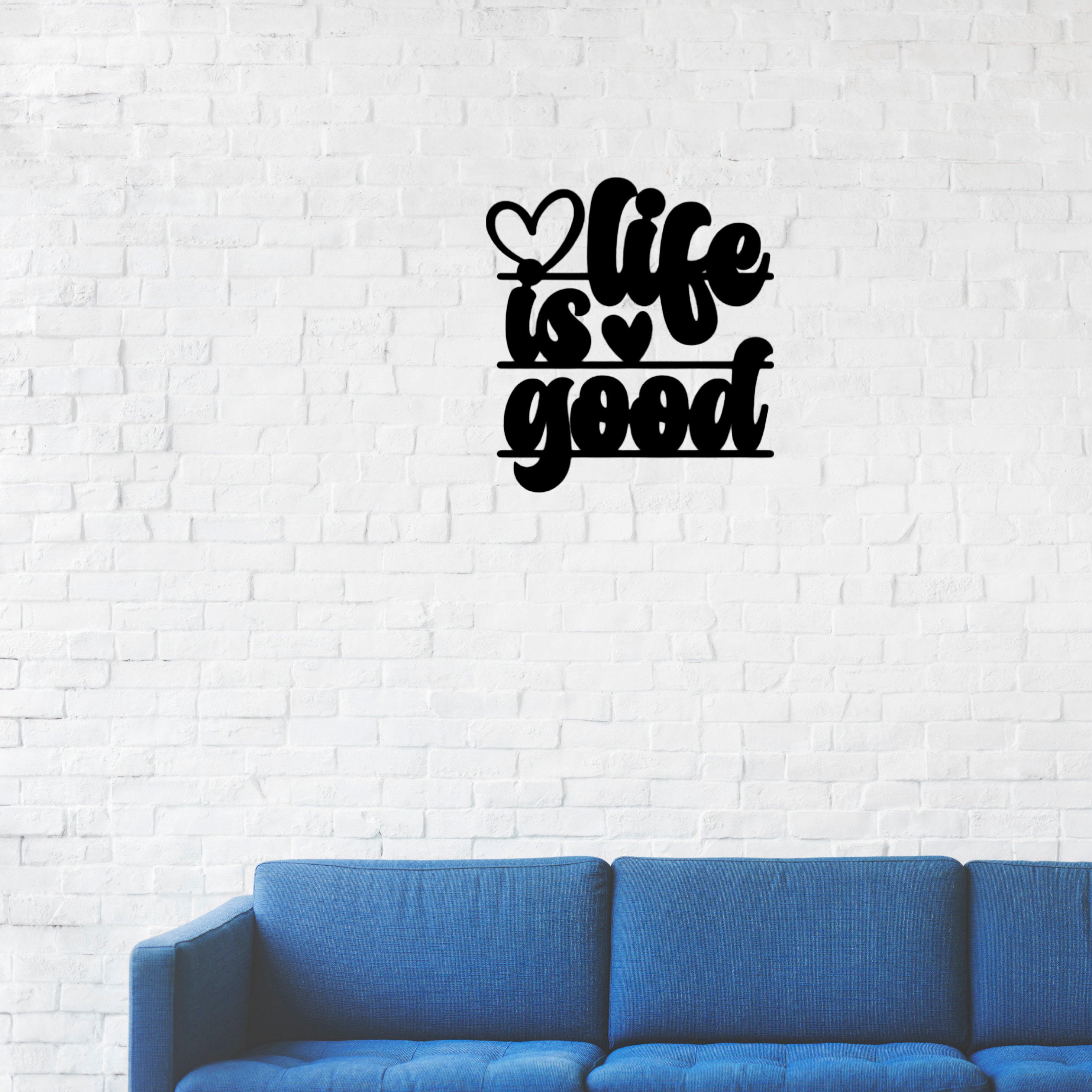 Life is Good Outdoor Metal Sign Patio Wall Art Modern Patio Decor Life