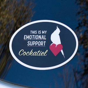 Emotional Support Cockatiel Vinyl Sticker