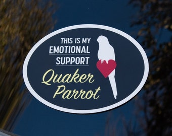Apoyo emocional Quaker Parrot Vinyl Sticker