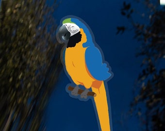 Blue & Gold Macaw Parrot Vinyl Bird Sticker