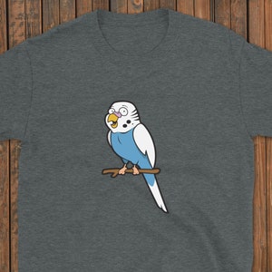 Happy Blue Budgie Parakeet Budgerigar Bird T Shirt Mens Womens