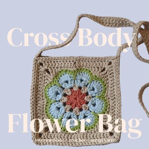 PATTERN - Crochet Flower Cross Body Bag