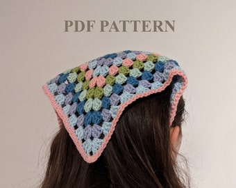 PATTERN - Crochet Half Granny Headscarf