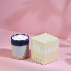 Handmade Rose Sandalwood Soy Candle: Calming Essential Oils, Gift Box