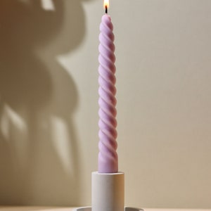 Perfect Pastels Beeswax & Soy Blend Spiral Twist Candles / Dinner Candles / Taper Candles / Pillar Candles Nude Lilac