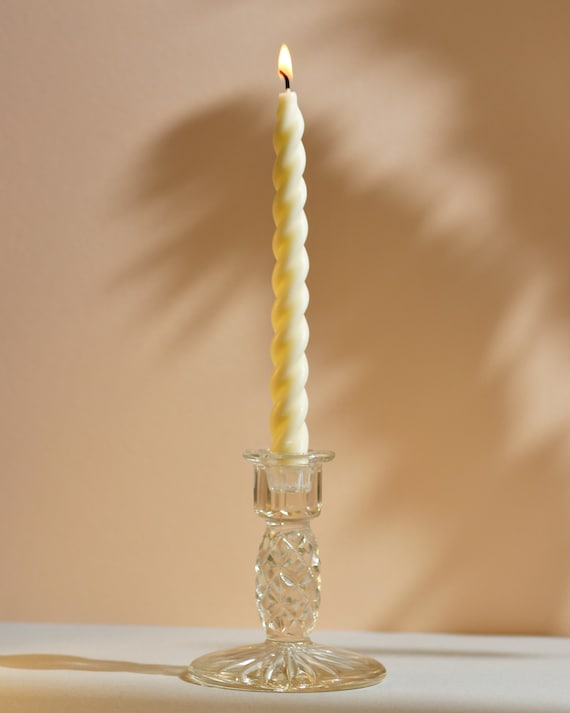 Soft Pastel Handmade Beeswax & Soy Blend Spiral Twist Candles