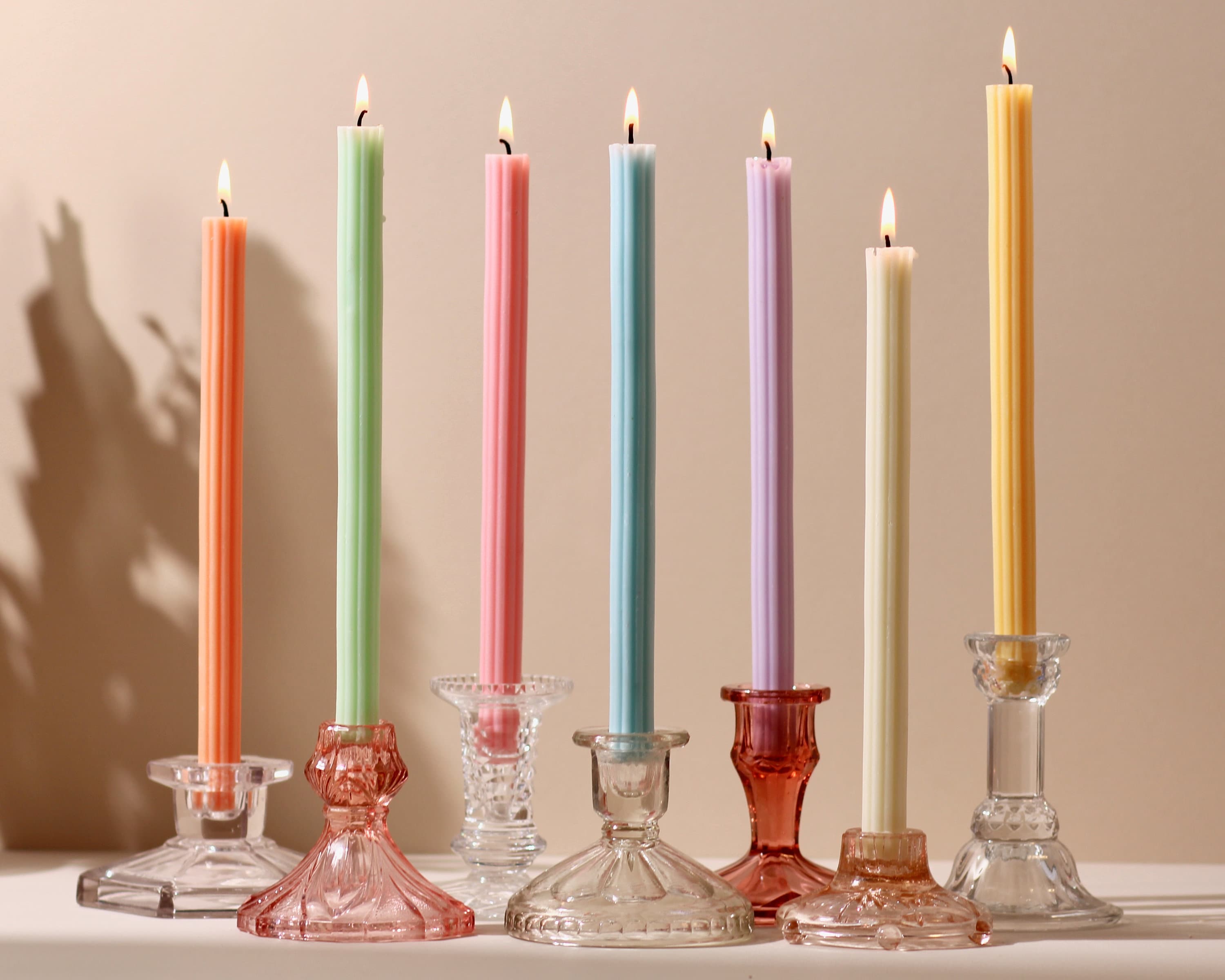 Perfect Pastels Beeswax & Soy Blend Spiral Twist Candles / Dinner Candles / Taper  Candles / Pillar Candles -  Sweden