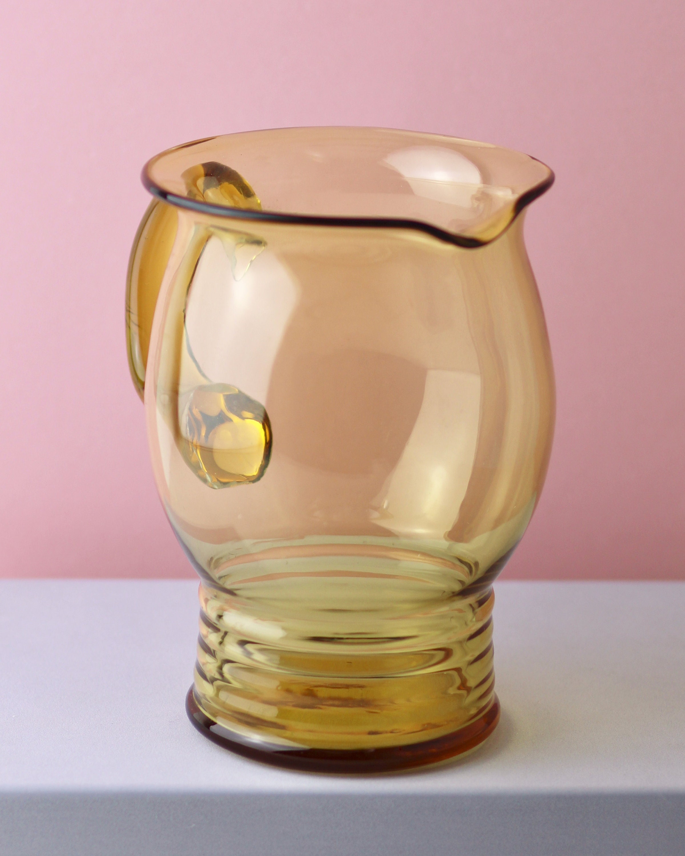 Vintage Glass Mid Century Lemonade / Pimm's Jug Amber Etsy