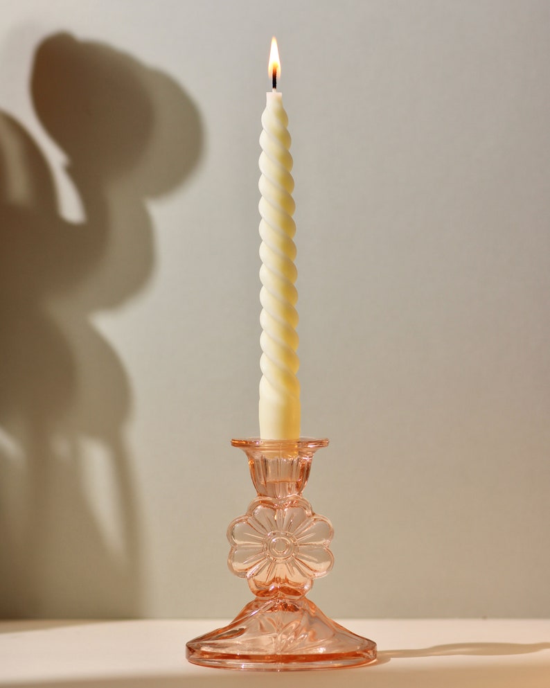 Perfect Pastels Beeswax & Soy Blend Spiral Twist Candles / Dinner Candles / Taper Candles / Pillar Candles Buttercream