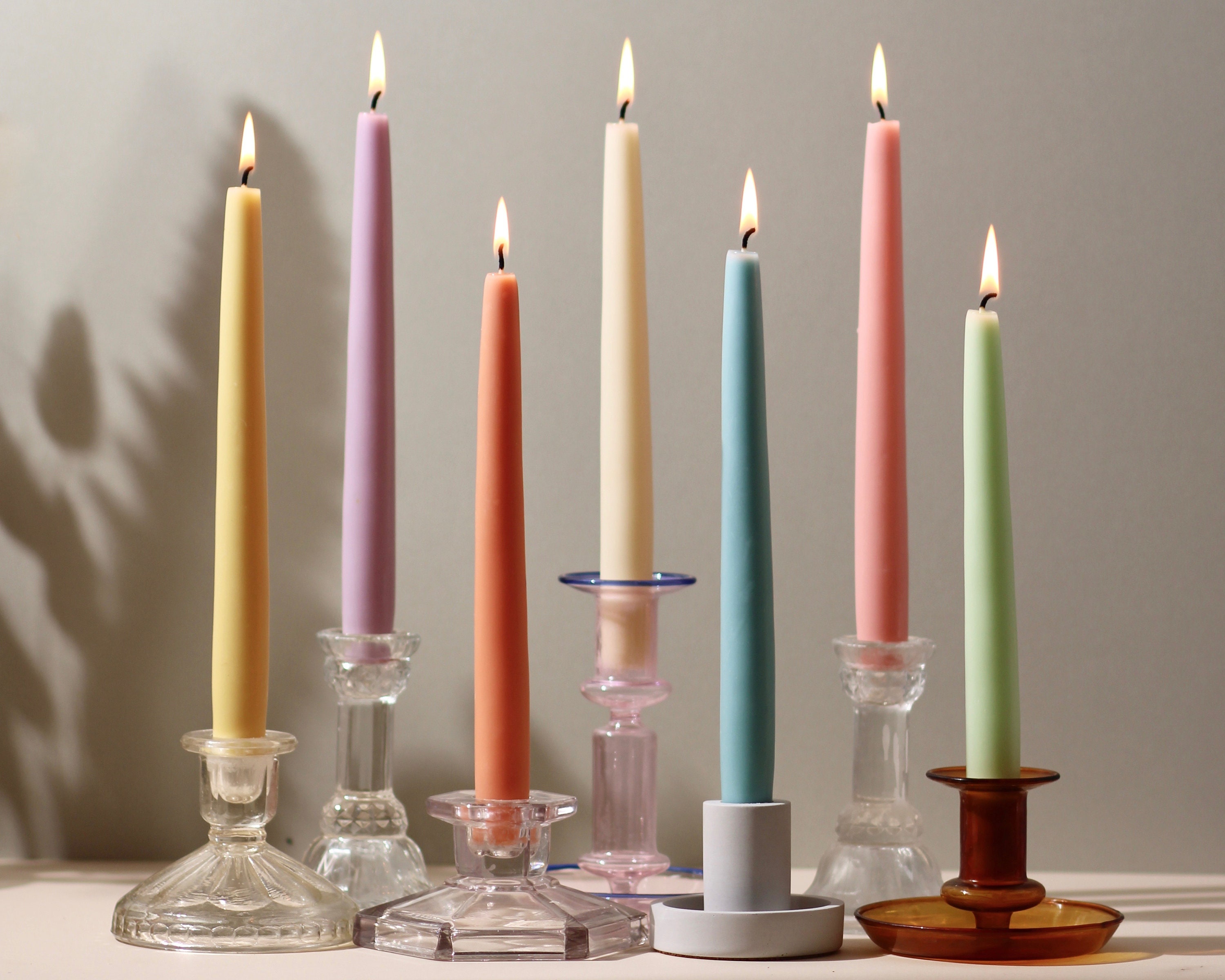 Perfect Pastels Beeswax & Soy Blend Thick Taper Candles / Dinner Candles /  Pillar Candles / Tall Candles / Modern Candles -  Canada
