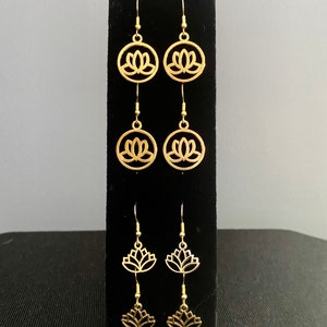 Lotus Flower Earrings/Gold Lotus Flower Earrings