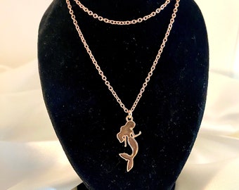 Rose Gold Mermaid Necklace - Rose Gold - Sea Life Necklace - Tailfin Neklace