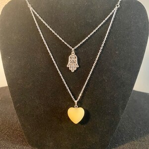 Citrine Necklace/Citrine Heart Pendant/Citrine Jewelry/along Layered Necklace/Boho-Hippy Necklace