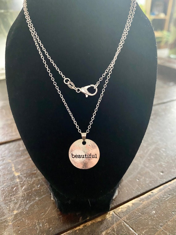 Necklace that says beautiful discount
