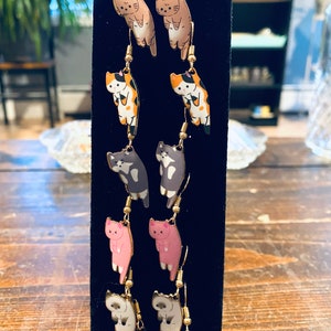 Cat Earrings / Gold Cat Earrings / Fun Cat Earrings