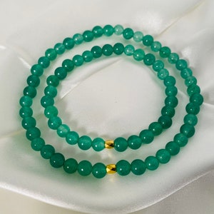 Green Aventurine Bracelet - Green Aventurine Anklet - Anklet Set