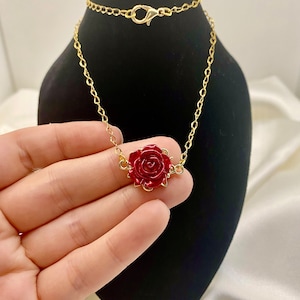 Gold Rose Necklace